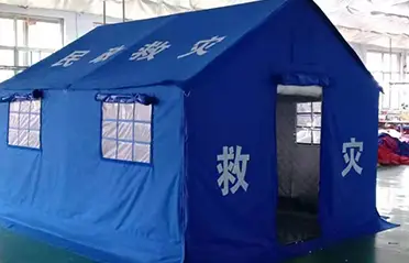 เต็นท์บรรเทาภัยพิบัติผ้าฝ้ายฤดูหนาวพร้อมโครงเสริม จัดส่งจาก Pengcheng Outdoor แล้ว